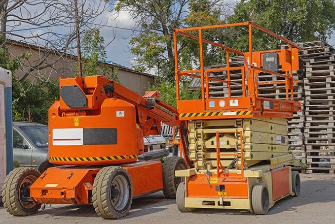 worker using forklift to transport goods in warehouse in Bermuda Dunes